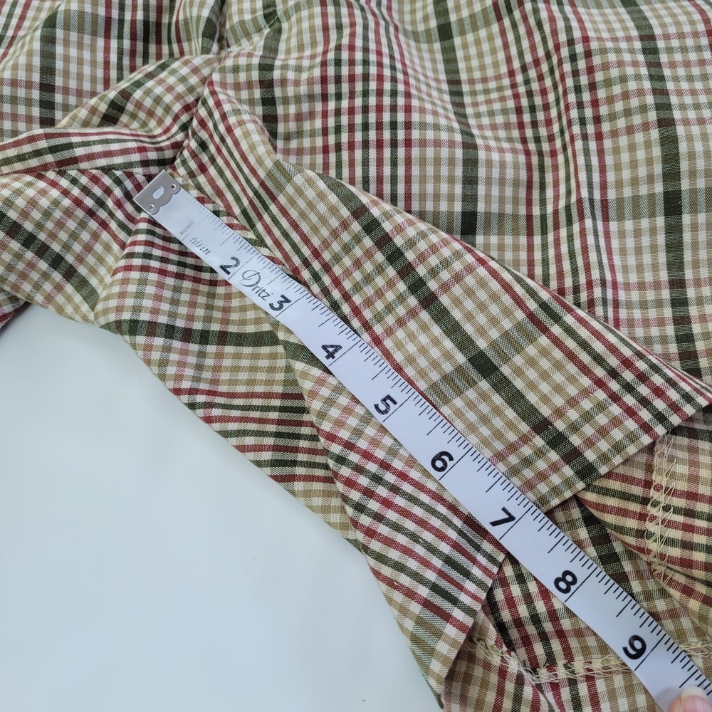 Jayshire Mens Plaid Shorts Size 40 Beige Brown Green Flat Front Casual Vintage - Picture 6 of 8